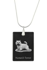 Norwich Terrier - Cristal Pendant With Dog, Chain With Photo, Personalised