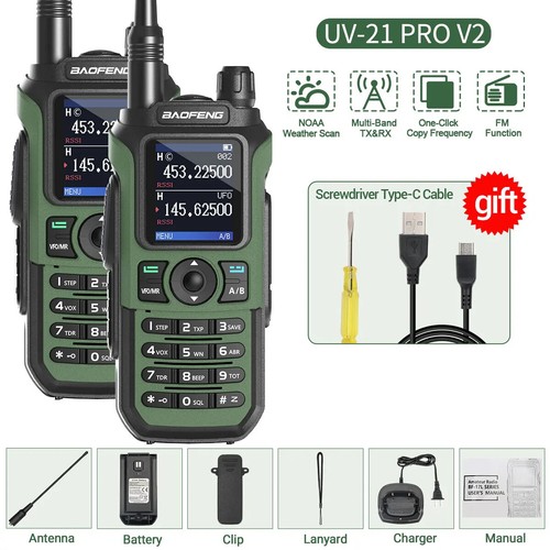 2PCS UV-21 Walkie Talkie Multi Band Wireless Copy Frequency Long Range 999CH AM - Zdjęcie 10 z 28