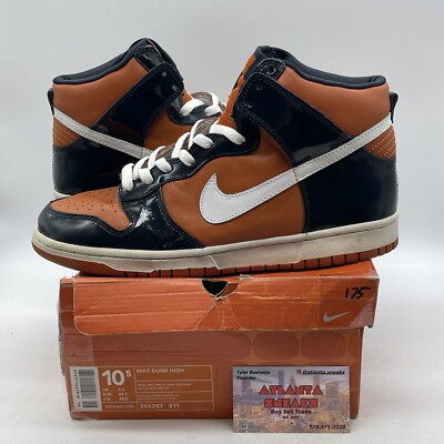 Size 10.5 - Nike Dunk High Mesa Orange Black White Leather
