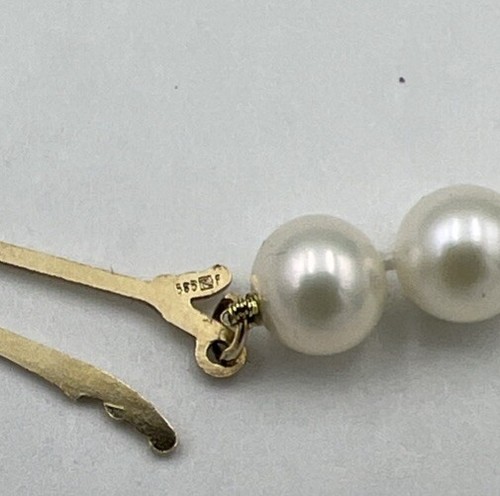 • Mikimoto Blue Lagoon Pearl Necklace 14k Clasp  6.2 mm Pearls - Length 16” - Picture 6 of 6