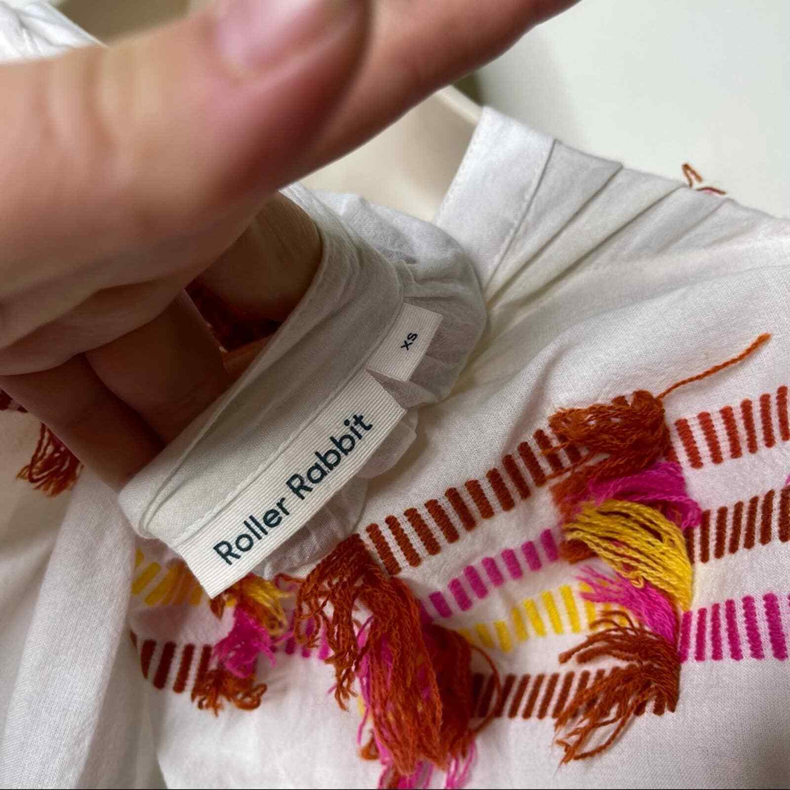 Roberta Roller Rabbit Fez Fringe Laura Top embroi… - image 4