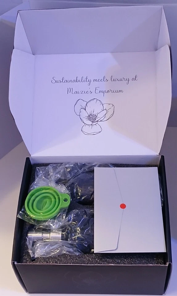 Maizie's Emporium 2 Dispensador de Jabón de Vidrio con Bomba y Bandeja de Hormigón y Embudo Foto 2 de 4