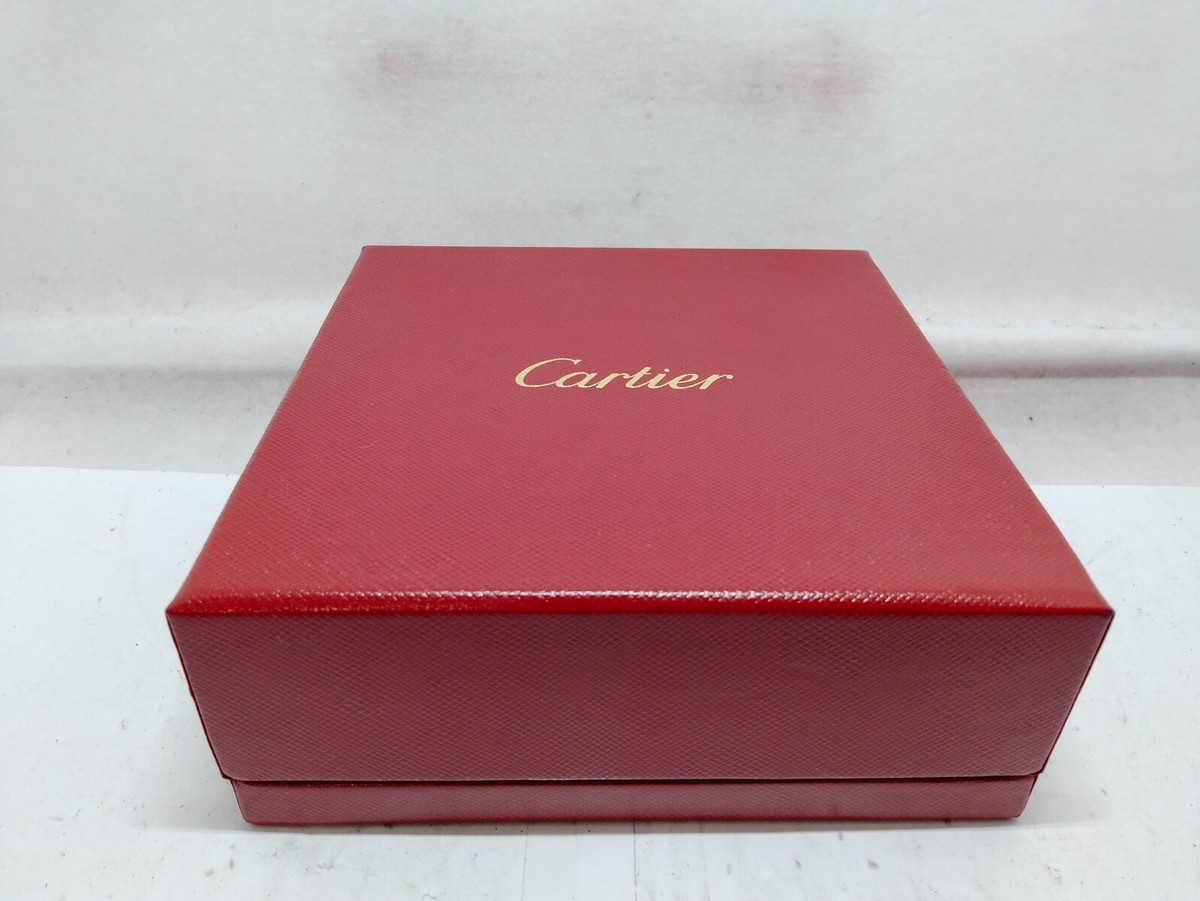 VINTAGE GENUINE CARTIER red watch box case wood leather