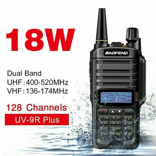 USA 18W Baofeng Uv-9r Plus Handheld V/uhf Dual Band Two Way Radio Walkie Talkie