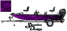 Crappie Fishing Fish Boat Bass Wrap Graphic Purple Black Vinyl Decal Skeletons 
