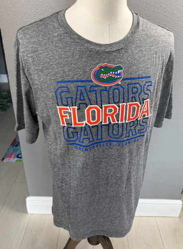 Captivating University Florida Gators Embroidered Gray Tee Mens Large NEW - Picture 6 of 6