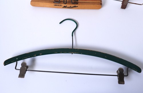 Paket 3 Vintage Holz Kleiderbügel Werbung Meer CC & 1 Hose Rock - Bild 4 von 14