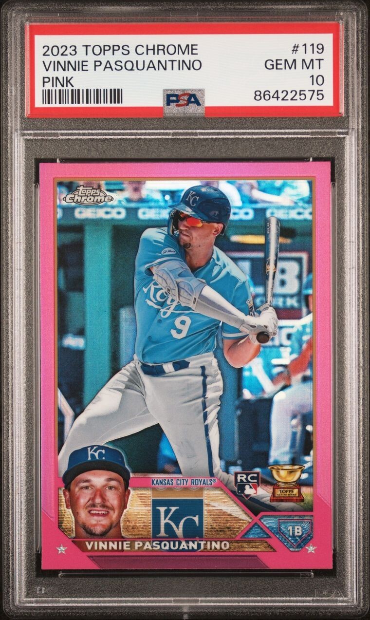 2023 Topps Chrome Vinnie Pasquantino #119 Rookie Pink Refractor PSA 10 Gem Mint!