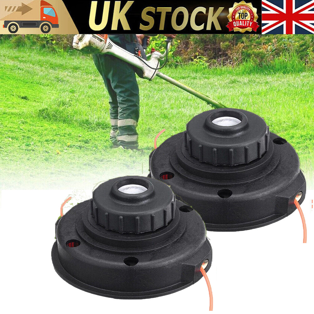 2X Petrol Trimmer Head Strimmer Bump Feed Line Spool Brush Cutter Grass