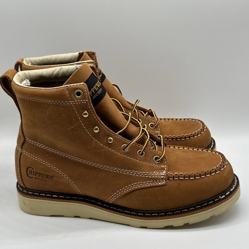 Chippewa Boots Men's Size 9 D Edge Walker Brown ED5312 6" Medium Round Lace Up - Picture 2 of 8