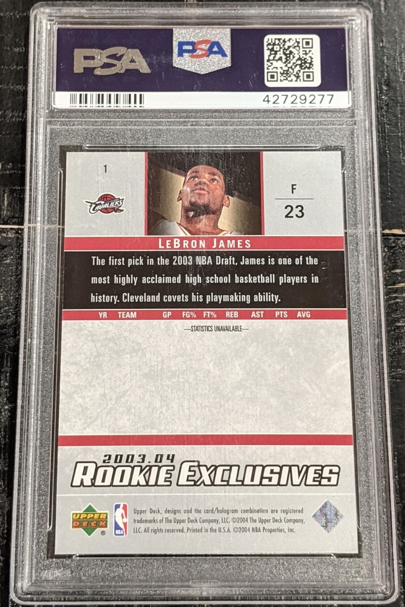 2003 Upper Deck ROOKIE Exclusives LeBron James PSA 9 MINT #1