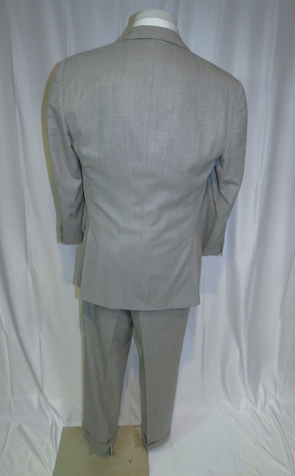Alan Flusser Pale Gray Solid Flannel Bespoke Two … - image 2