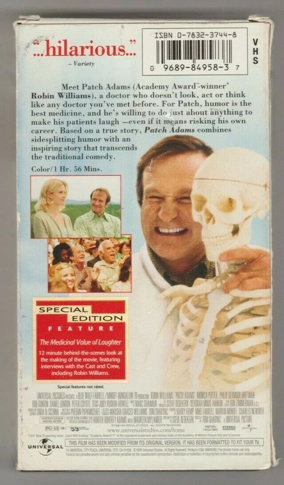 Patch Adams VHS, 1999, Extra footage / Special Edition / Robin Williams - Image 2 of 2