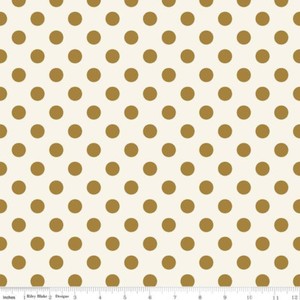 Riley Blake Cotton Fabric In Bloom Dot Gold Sparkle