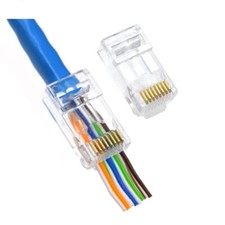 RJ45 Cat6 Pass Through Connectors 8P8C UTP Ethernet Network Plug 100 Pack