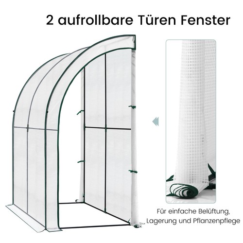 WOLTU Gewächshaus Foliengewächshaus PE Plane Tomatengewächshaus mit Rolltüren - Bild 7 von 12