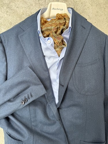 Domenico Vacca $5k Blue Holland And Sherry Handmade Blazer 44R Slim. Unlined