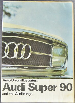 1968 Audi Super 90 Sedan Catalog Sales Brochure Auto Union