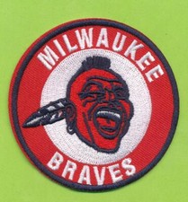 3"  Circular Milwaukee Braves Embroidered Iron On Patch Retro Logo (1953-65)