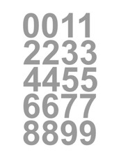 1" Inch Premium Mailbox Number Vinyl Decal Sticker Sheet Silver