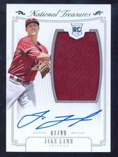 Jake Lamb 2015 National Treasures Auto Jersey Rc 7/99 Rookie card # 190