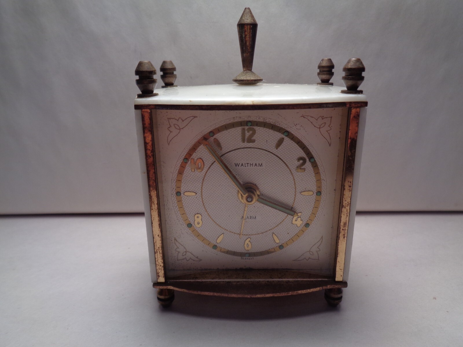 Waltham 1950s Alarm Clock Travel Wind Up Clock. German Movement !! Tested! Works