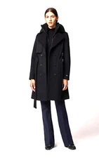 NEW Soia & Kyo Semi-Fitted Classic Wool Coat With Removable Bib S #W39