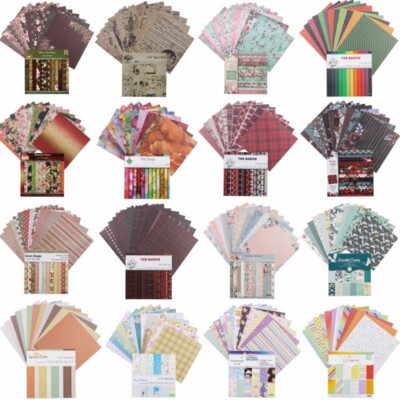 12PCS 6x6'' Jahrgang Papierauflage Einseitig Gemustert Karton Kartenherstellung
