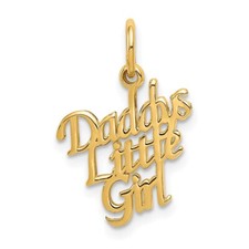 14k Yellow Gold DADDYS LITTLE GIRL Charm Pendant 0.63gm L-0.79 in,W-0.6 in