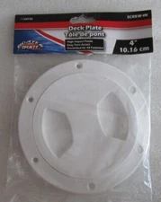 A19A Boater Sports Marine 54730 White Deck Plate 4" OEM New Factory Boat Parts