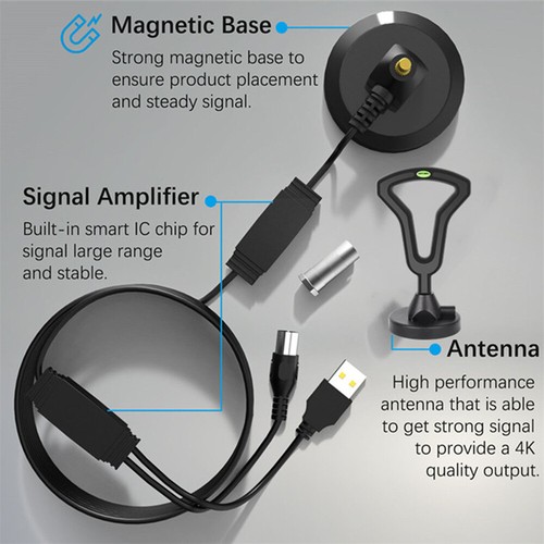 UK Best Portable TV Magnetic HD Aerial Indoor Outdoor With Amplifier Signal New - Picture 11 of 19