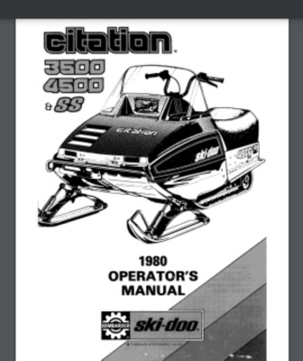1980 Ski-Doo Citation 3500 4500 SS Owners Manual 50 Pages comb bound gloss cover