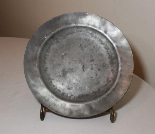 rare antique 18th century John Townsend Reynolds forged pewter dinner plate dish - Picture 5 of 12
