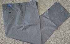 Croft Barrow Easy Fit gray chino pants mens big tall 48 x 36 NWT flat stretch