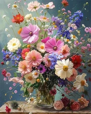 Flowers Paint by Numbers Kit for Adults,Flowers Paint by Number Kits  16X20 Inch