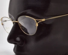 SILHOUETTE M6494 53*19 Oval Gold Vintage Frame Frame 2000s Women