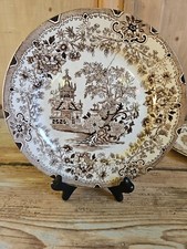 1880 Antico Piatto Semi Porcellana SC Richard - Ginori Transferware  Colandine 