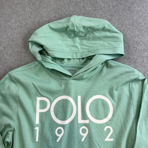 Polo Ralph Lauren Sweater Youth Large 14/16 Green Long Sleeve Hoodie Outdoor - Picture 7 of 12