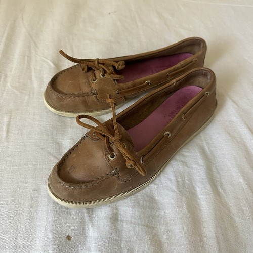 Sperry Top Sider Laguna hellbraune Damen-Slipper Bootsschuhe kleiner Fleck Größe 8M