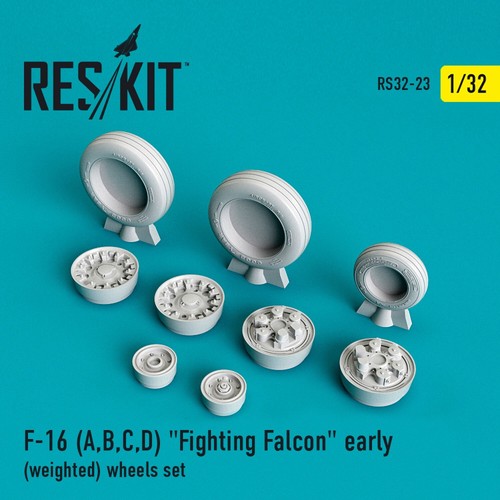 F-16 A,B,C,D "Fighting Falcon" early (weighted) Wheels Set 1:32 ResKit RS32-0023 - Picture 5 of 6