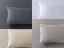 Pre-Washed Belgian Flax Linen Cotton Pillowcases Pair