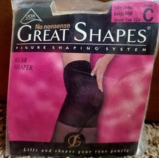 No Nonsense Great Shapes Figure Shaping System- Silky Sheer Beige Mist Sheer Toe