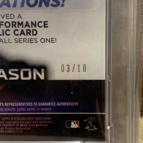 2020 Topps Postseason Performance Aaron Judge PATCH Auto Card # /10 PSA AUTO 10 - Picture 7 of 8