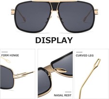 Sunglasses Men Women Unisex Goggle Alloy Big Frame Metal Punk Style Shield