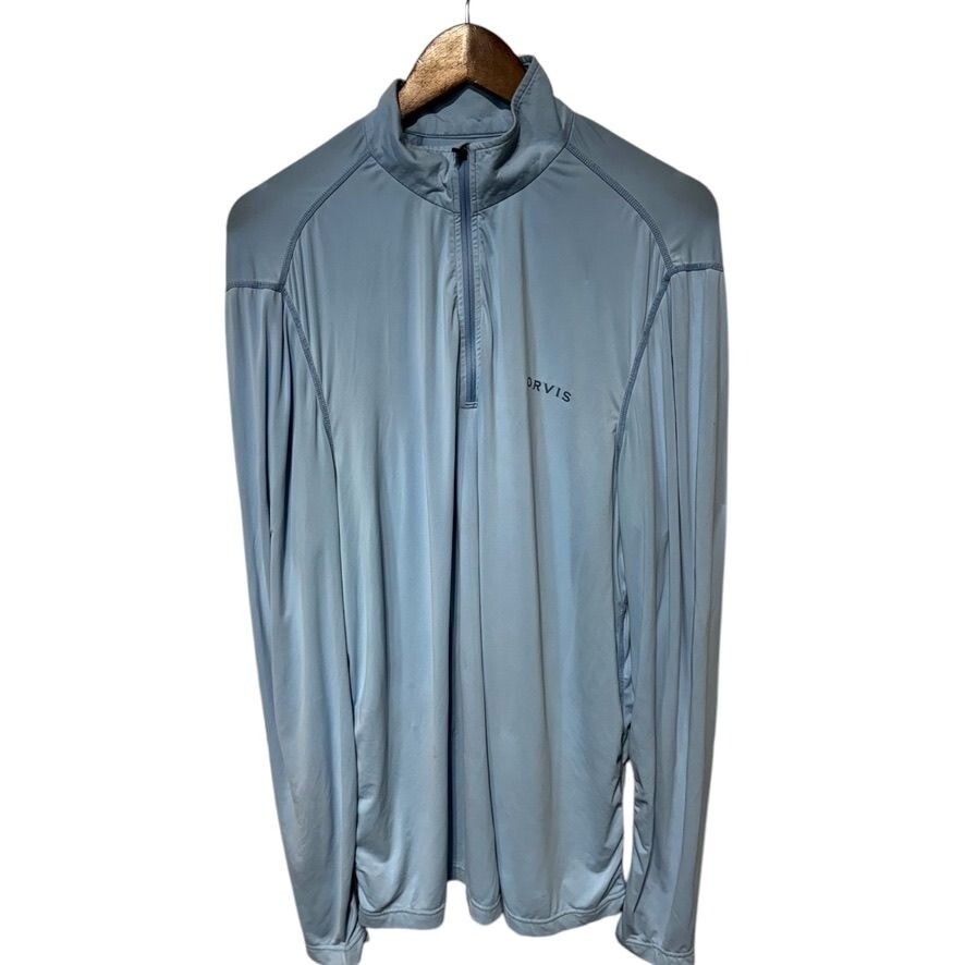 Orvis 1/4 Zip Pullover Blue Size Medium