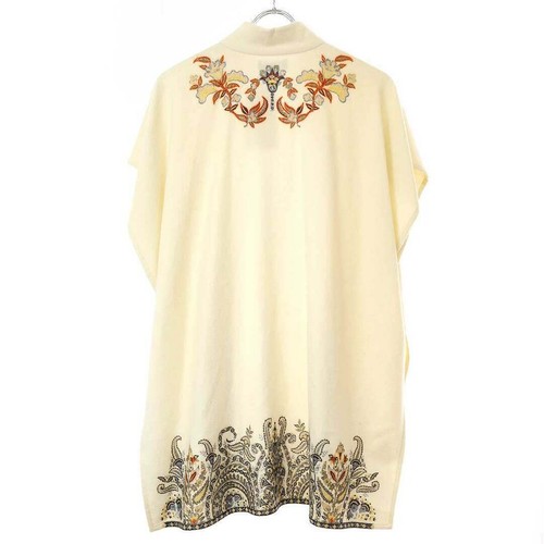ETRO 19SS PAISLEY CASHMERE SILK TOP SCAPE WHITE F Used MESC-0 - Bild 2 von 6