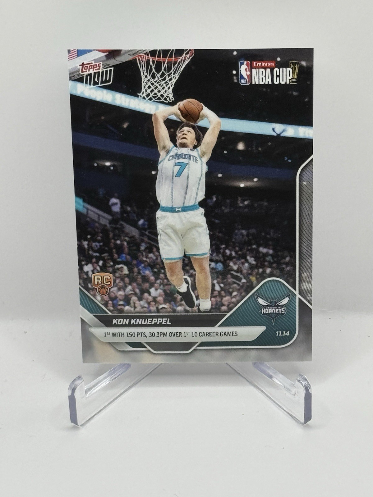 Kon Knueppel - 2025-26 NBA Topps NOW - Card 52 HISTORY RC Charlotte Hornets