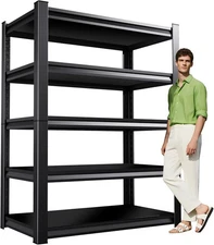 72" Metal Garage Shelving Heavy Duty 3000 LBS 5 Tier Storage Shelves Adjustable
