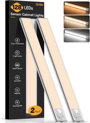 14.7Inch under Cabinet Lighting Rechargeable 2 Pack- 3 Color Temps&5 Level Brigh