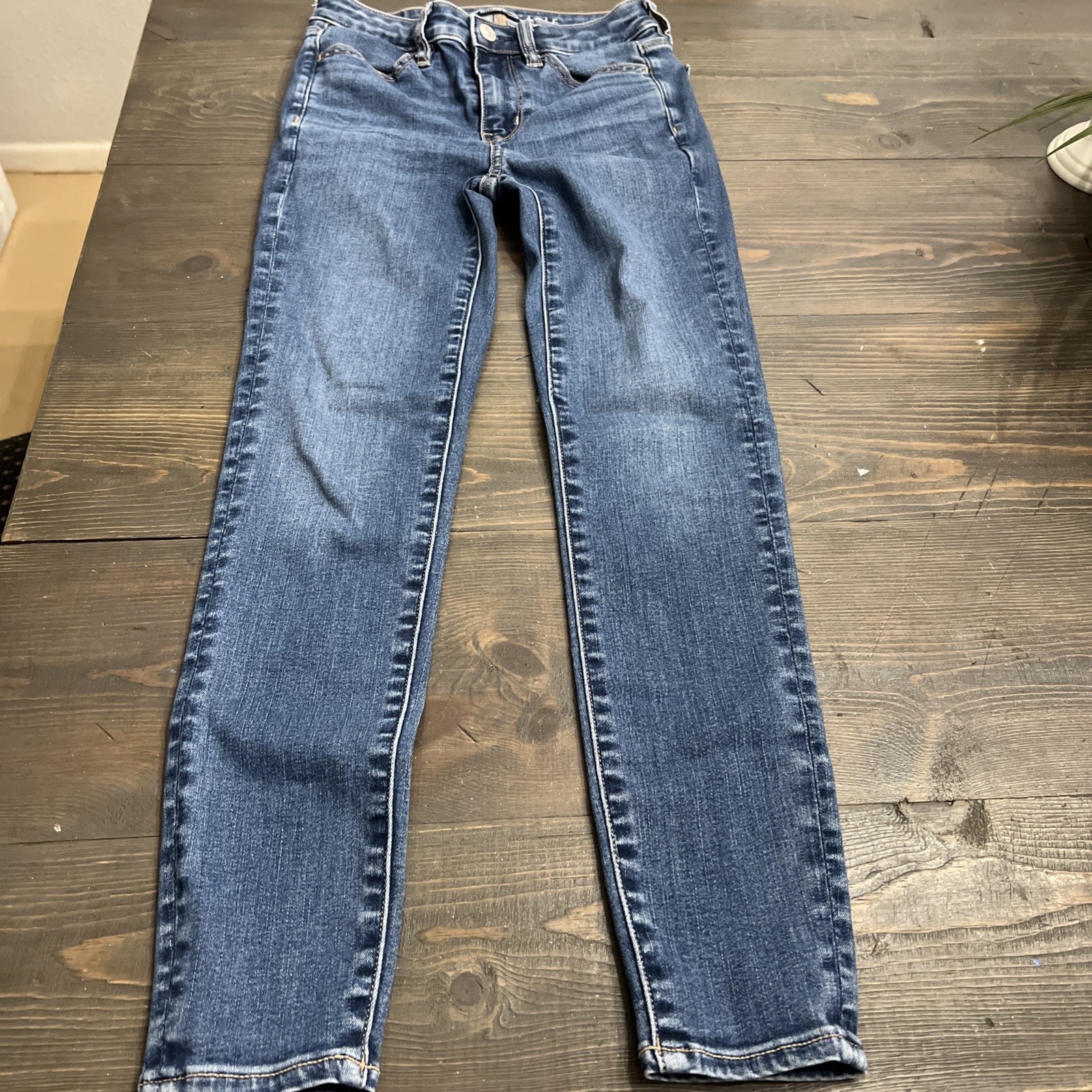 American Eagle Outfitters Next Level Stretch Jegging Jeans Blue, Size 0, Long